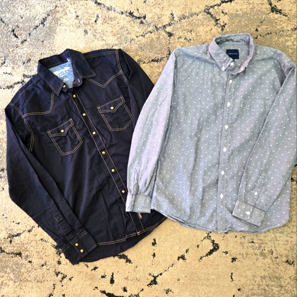 Lot of 2 Men's LS Button-downs - Large